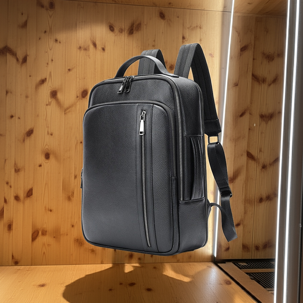 Men's Leather Backpack Multi-functional Large Capacity Portable